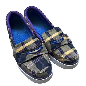 Nike Balsa Penny Loafer purple plaid loafers